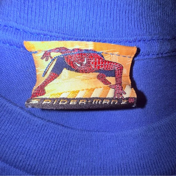 Vintage Spider-Man 2 Movie Shirt 2004 Marvel Blue S Youth XL 18x24 - Picture 3 of 8